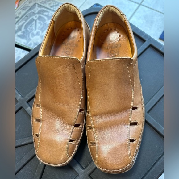 Mephisto Brown Leather Slip-On Loafers Size 10 Cool Air - Picture 1 of 9
